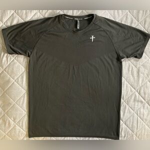 Three Nails Performance T Shirt Mens Large Black Gym Activewear Poly Nylon